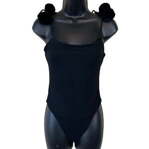 Superdown Harper Pom Pom black bodysuit